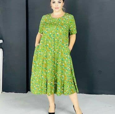 национальные украшения бишкек: Платье . Ткань Штапель Размеры: 54 зеленого. цвета. ДОСТАВКА ПО — 1