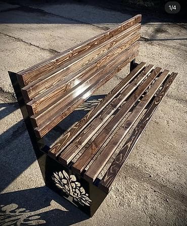 скамье: Скамейка Металл, Со спинкой, Без крыши — 2