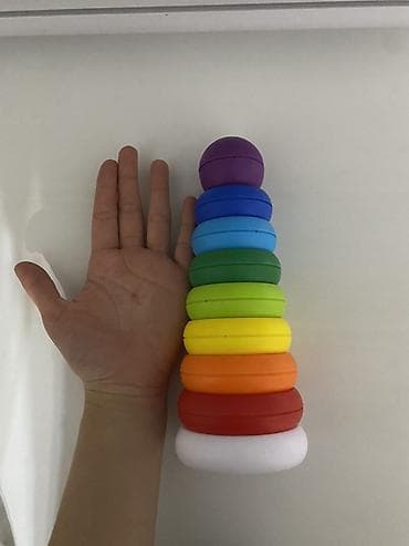 magic five: Пирамидка для малышей с яркими кольцами очень качественная - — 2