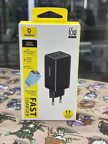 mini: Сетевое зарядное устройство Baseus GaN5 Pro 65W (2x USB‑C + 1x USB‑A) — 2
