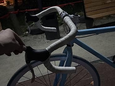 speedone frame: Шоссейный велосипед с рулём-бараном, окраска небесно‑голубая - Рама — 7