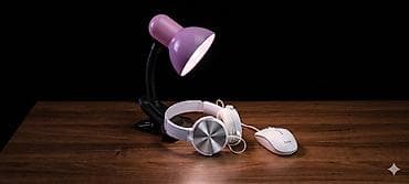 прищепки: Настольная LED-лампа с прищепкой + проводные наушники и компьютерная — 1