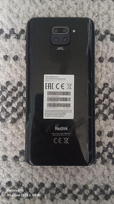 Redmi, Redmi Note 9, Б/у, 128 ГБ, цвет - Черный, 1 SIM, 2 SIM