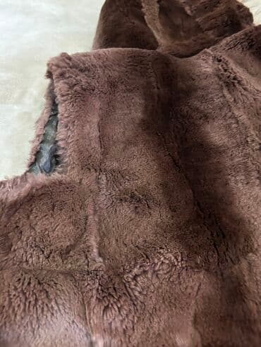 шуба кроликовая: Шуба, Короткая модель, Индия, С капюшоном, M — 12