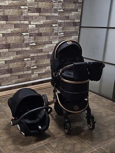 toy boy: Коляска, Другой бренд, цвет - Черный, Б/у — 7