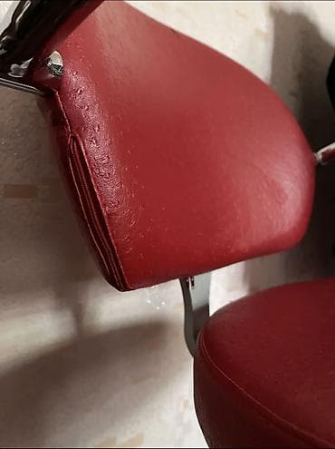 буу мебели: Парикмахерское кресло с гидравлическим подъемником. - Обивка: красная — 7