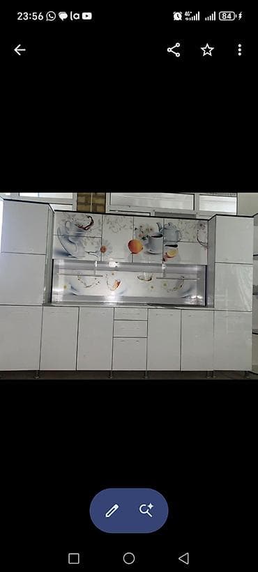 Мебельные гарнитуры: Кухонный гарнитур модульный, глянцевый, белого цвета. - Комплектация — 1