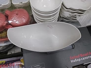 dinner table: Салатница керамическая, овальная, белая - Материал: керамика/фарфор с — 2