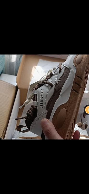 Мужская обувь: Кроссовки Jeep Spirit / Adidas-style, бежево-коричневые натуральная — 1