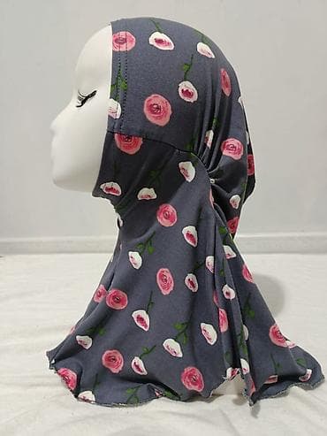 хиджап платок: Хиджаб-капор (сплошной, без завязок), темно-синий. - Форма: цельная — 4