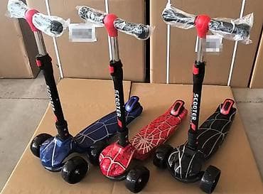 Балдар дүйнөсү: Детский трехколесный самокат SCOOTER с рисунком «паутинка» - Тип — 1