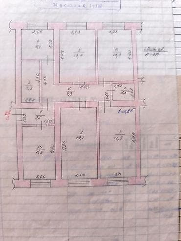 Недвижимость: 5 и более комнат, 99 м², Пишпек Индивидуалка, 2 этаж, Требуется ремонт — 2