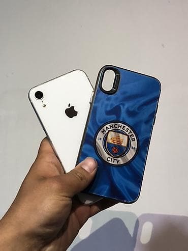 пл: IPhone Xr, Б/у, 128 ГБ, Белый, Чехол, 100 % — 1
