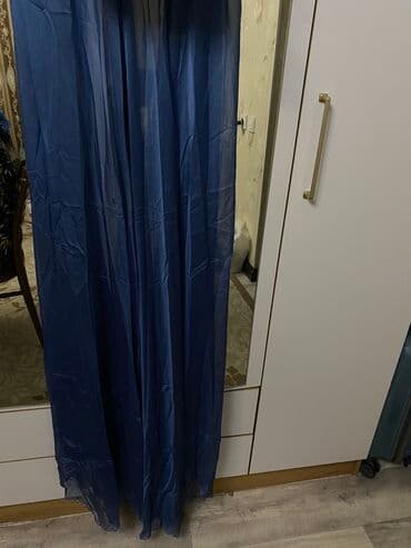 коктейльное платье синего цвета: Бальное платье, Длинная модель, цвет - Голубой, L, В наличии — 20