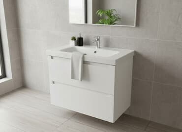 умывальник на: Тумба для ванны, С раковиной, цвет - Белый — 1