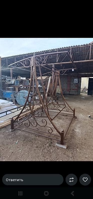 настенные вешалки: Садовые качели Металл, Со спинкой, С крышей — 6