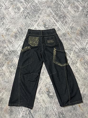 бэгги джинсы: Широкие джинсы бегги - Цвет: черный - Посадка: средняя - Крой — 2