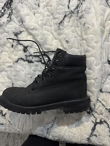 Ботинки: Черные кожаные ботинки Timberland (иконка-дерево на пятке). - — 2