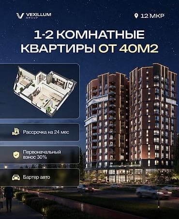 Строится, Элитка, 1 комната, 40 м²