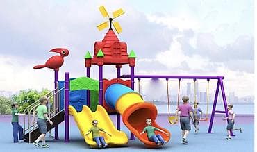 Детские уличные игровые комплексы с качелями и горками - — 5