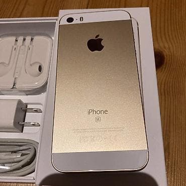 iphone icloud: IPhone SE, Б/у, 128 ГБ, Золотой, Наушники, Зарядное устройство, Защитное стекло, 100 % — 1