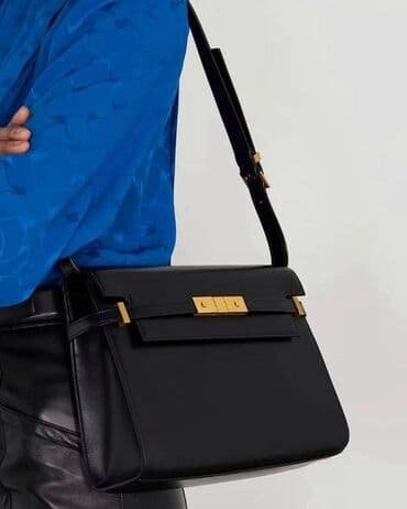 купить кошелек женский недорого: Кожаная сумка "KELLY". Трендовая, элегантная сумка в черном люксовом — 6