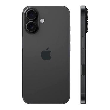 IPhone 16, Б/у, 128 ГБ, Черный, Чехол, 91 %