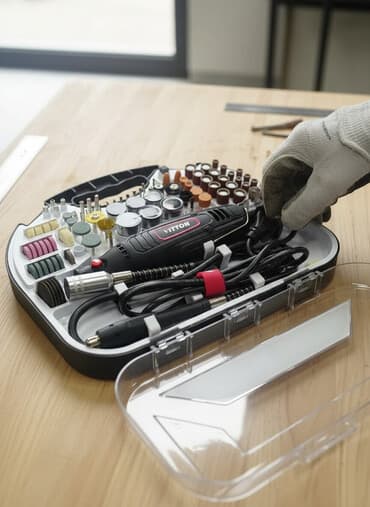 универсальный набор инструментов: Универсальный набор роторного инструмента в удобном кейсе, идеально — 1