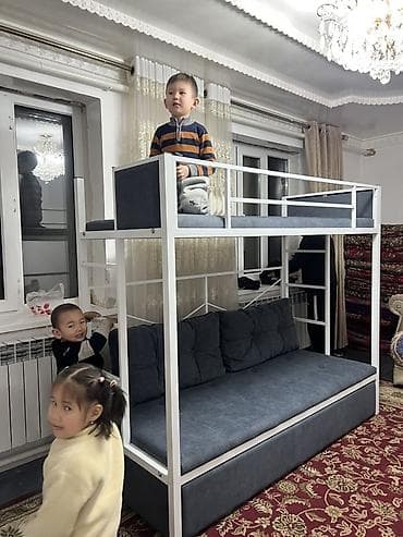 маникен детский: Двухъярусная детская кровать-диван с выдвижным нижним спальным местом — 6