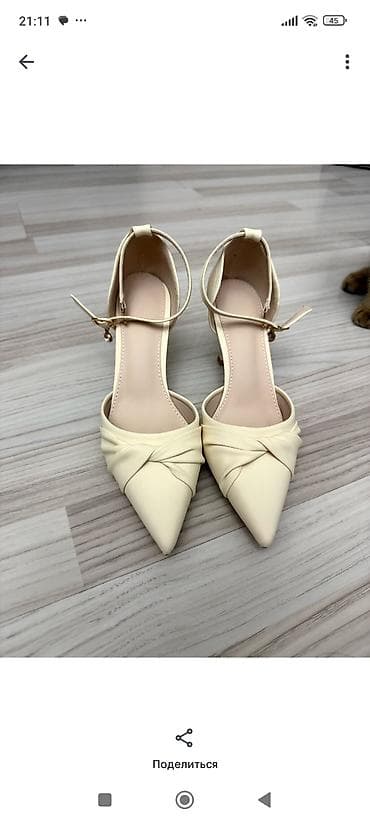 Личные вещи: Женские туфли-лодочки на каблуке kitten heel - Цвет: молочный - — 5