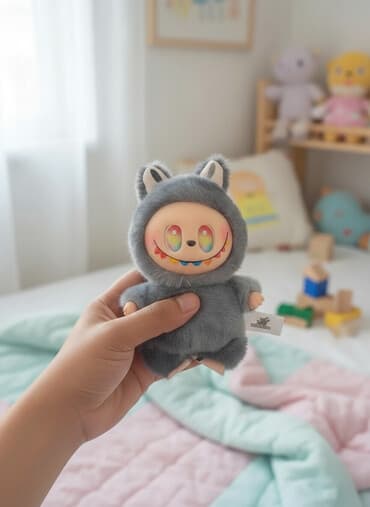 домашний батут: Мягкая игрушка-кукла в сером «волчьем» костюме - Размер: примерно — 1