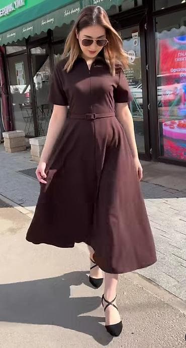 zoom h1: Повседневное платье, Турция, Осень-весна, Длинная модель, Вискоза, Трапеция, S — 1