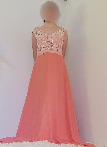 Сырт кийим: Кече көйнөгү, А-силуэт, Узун модель, Шифон, Жеңдери менен, Далысы ачык — 1