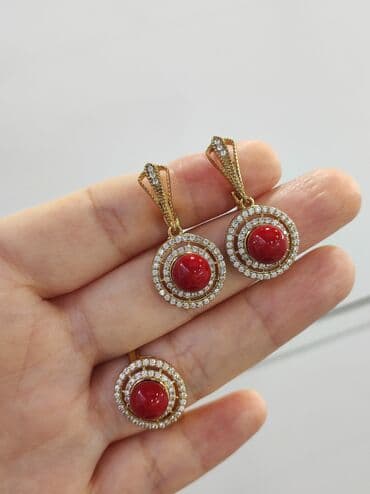 эксклюзивные свадебные пригласительные: Набор украшений, Проба 925, Женские, Новый — 4