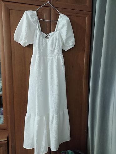 Повседневное платье, Турция, Лето, Длинная модель, Креп, Крестьянка, M — 2