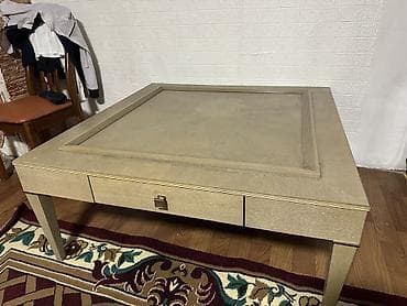 стол для комп: Кофейный/журнальный стол из массива/шпона светлого дерева, квадратной — 1