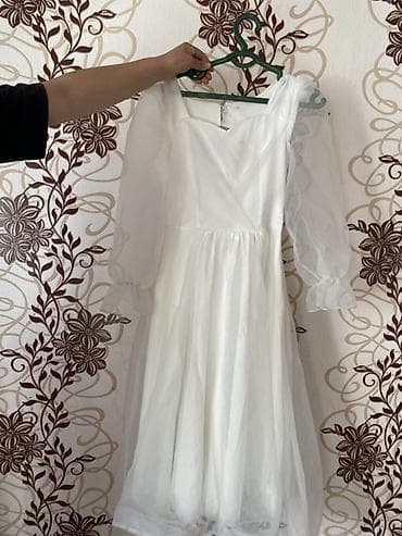 neri kara: Белое платье миди с полупрозрачными рукавами .Договорная — 3