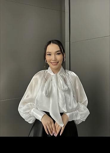 adidas gazel: Блузка, Вечерняя, Сатин, Однотонный — 1