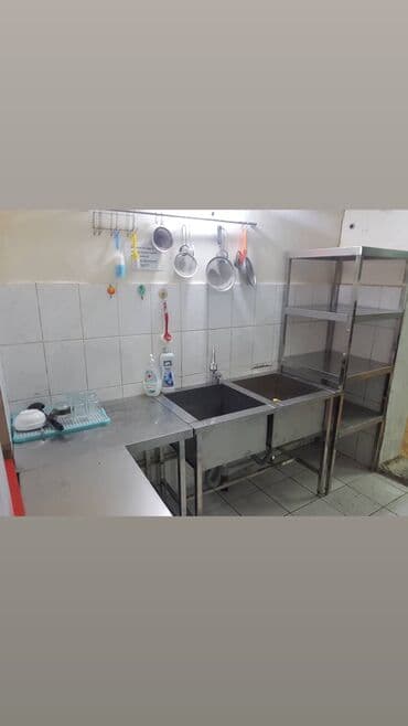 оборудование для общепита: Ванна моечная, мойка, стол из нержавейки, стол нейтральный, стеллажи — 21