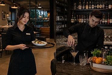 Вакансиялар: В нашу дружную команду требуются: 🍽 Официант (девушка) 🍸 Бармен — 1
