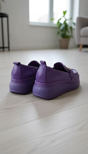 Мокасины и лоферы: Лоферы, 36, AURA SHOES, Новый, цвет - Фиолетовый, Самовывоз — 1