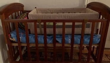 коляска детская цена бишкек: Деревянная детская кроватка с регулируемой боковой стенкой. Кроватка — 1