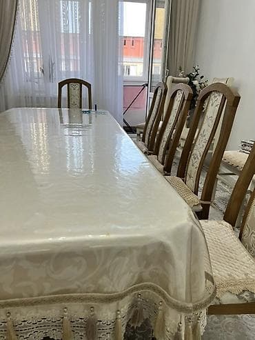 б у стол со стульями для кухни: Стол и стул для зала, Б/у, цвет - Коричневый — 4