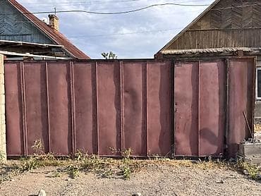 Металлические ворота с калиткой выдвижные - Материал: стальной лист — 1