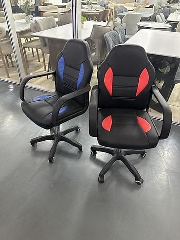 компьютерное игровое кресло: Игровое кресло, С колесиками, цвет - Черный, Экокожа — 2