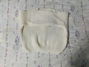 длинная кофта с капюшоном: Вязаный свитер ручной работы, молочного/кремового цвета — 3