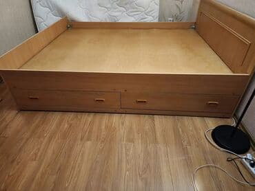 Шкафы: Кровать с подъемным основанием и ящиками для хранения - Материал — 4