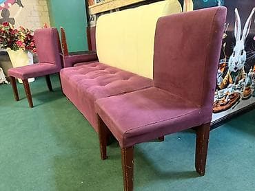 sofa bed: Комплект мягкой мебели, Б/у, Самовывоз, цвет - Фиолетовый — 4