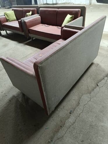диваны кожаные бу: Прямой диван, Б/у, Двухместный — 4