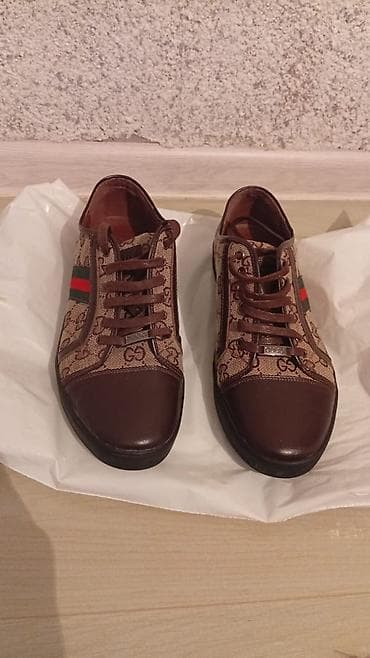 18 размер: Мужские кроссовки, 42, Gucci, Новый, цвет - Коричневый, Платная доставка — 9